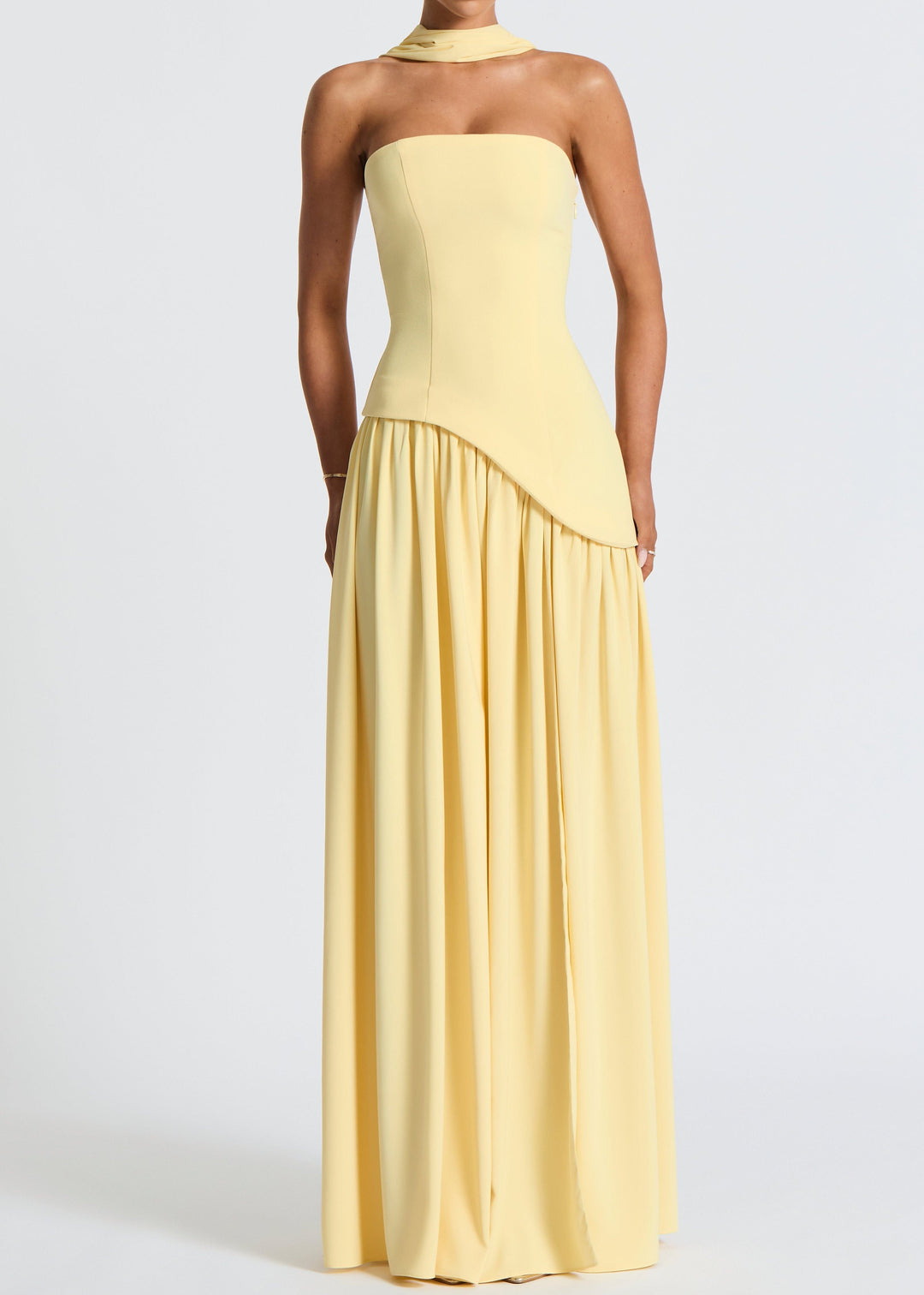 Sophia - Strapless High-Slit Dress