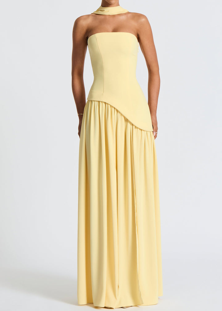 Sophia - Strapless High-Slit Dress