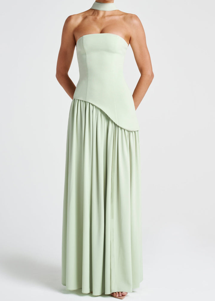 Sophia - Strapless High-Slit Dress