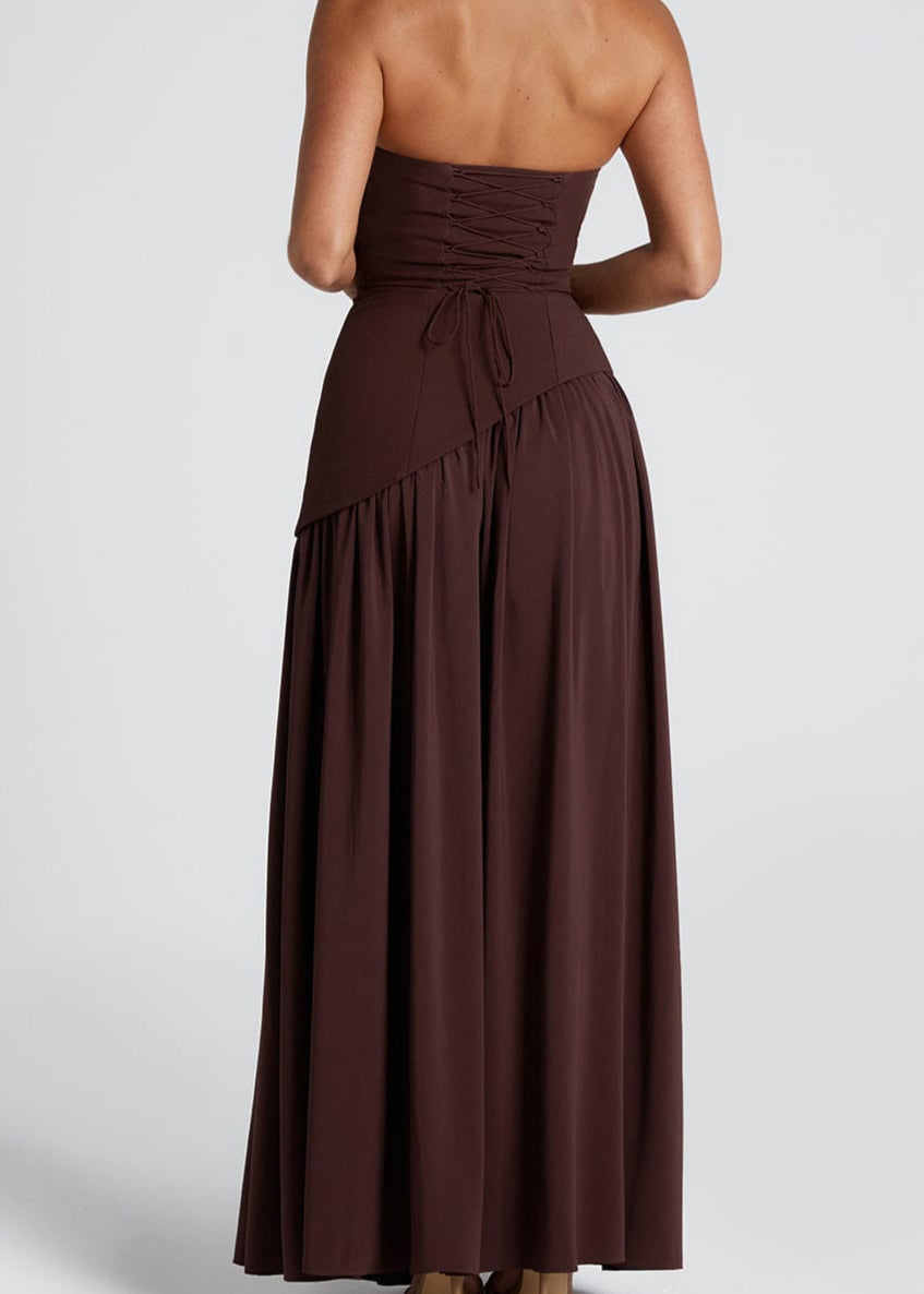 Sophia - Strapless High-Slit Dress