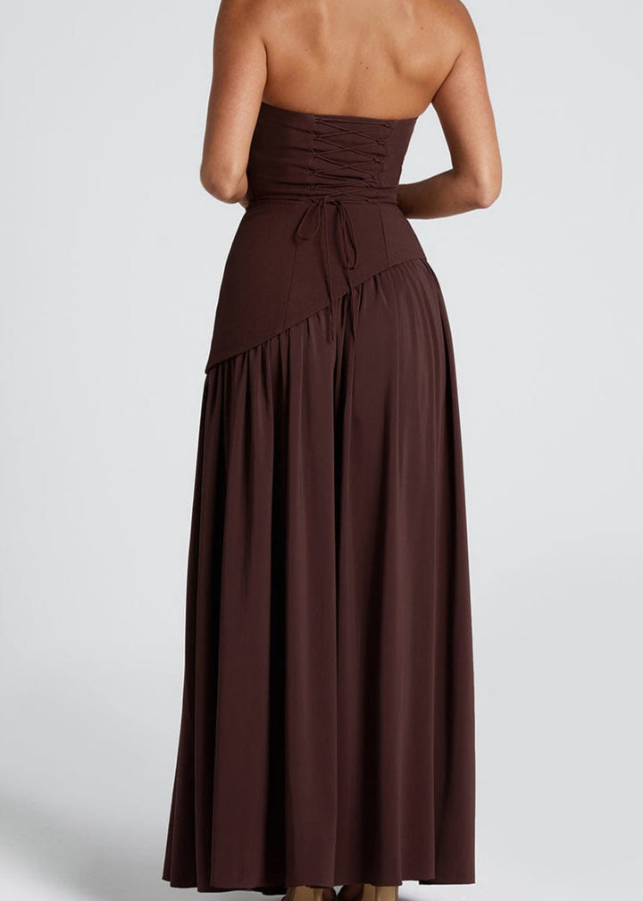 Sophia - Strapless High-Slit Dress