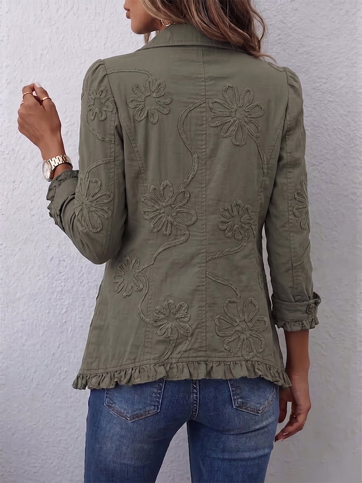 Fiona | Embroidered Ruffle Jacket