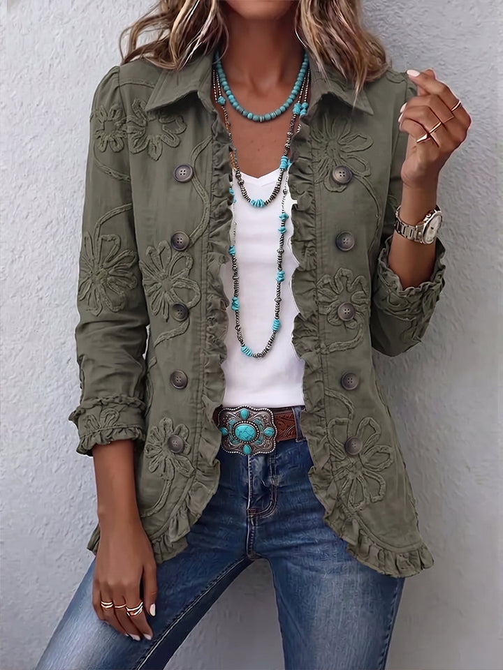 Fiona | Embroidered Ruffle Jacket