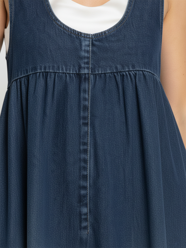 Karen | Long Vintage-Wash Dress, Soft Feel