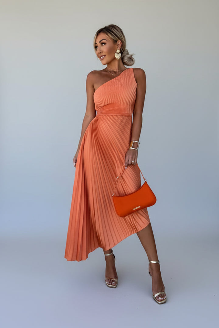 Charlotte - One-Shoulder Pleated Dress