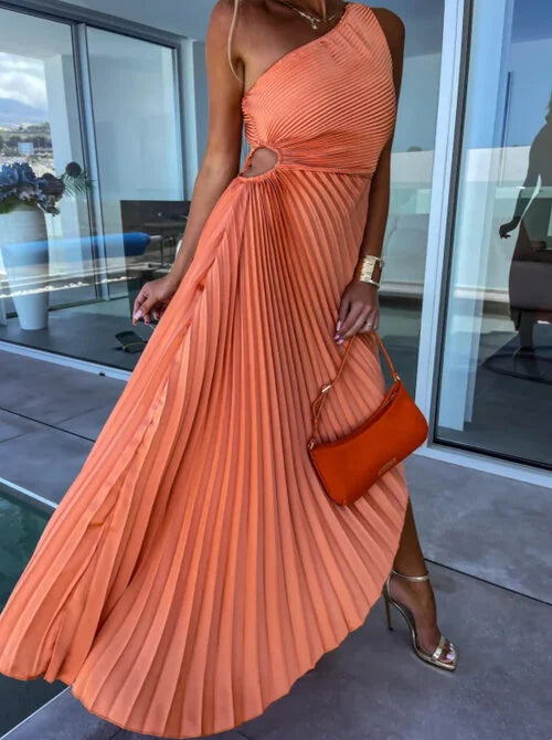 Charlotte - One-Shoulder Pleated Dress